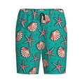 thumbnail image 1 of Haiem Starfish and Shell Men's Pajama Short with Soft Woven Cotton Elastic Waistband Sleep Short-Small, 1 of 9