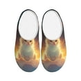 thumbnail image 1 of Haiem Starry Sky Constellation Cat Print Women's Fuzzy Memory Foam House Slipper Cozy Home Footwear Non-slip Winter Slippers-46/47, 1 of 7