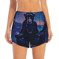 thumbnail image 1 of Haiem Starry Sky Meditating Chimpanzees Women's 2 in 1 Running Shorts - Lightweight Athletic Workout Gym Yoga Breathable Sports Shorts Liner with Phone Pockets-Large, 1 of 1