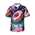 thumbnail image 1 of Haiem Starry Sky Pine Tree Donut Printed Hawaiian Shirt for Men - Men’s Casual Beach Summer Shirts - Stretch Fabric with Modern Fit-Large, 1 of 7