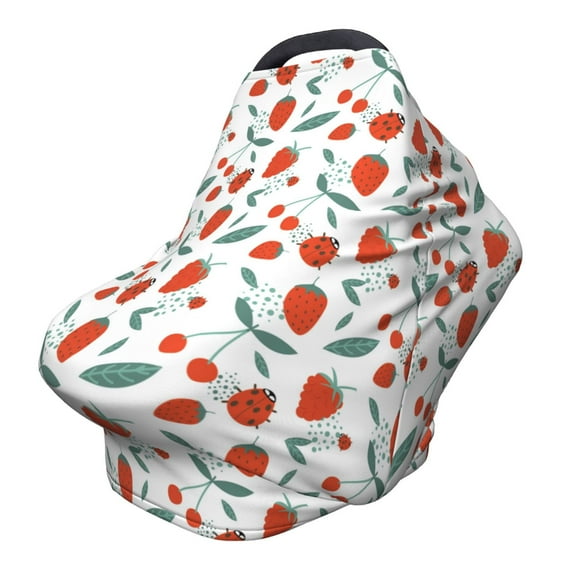Haiem Strawberries Baby Nursing Cover & Nursing Poncho - Multi Use Cover for Baby Car Seat Canopy, Stroller Cover, 360°Full Privacy Breastfeeding Coverage