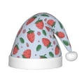 thumbnail image 1 of Haiem Strawberries Pattern Santa Hat Confortable Velvet Christmas Hat for Christmas Party Favors Fit for Adults and Kids, 1 of 6
