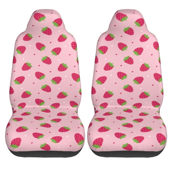 Haiem Strawberries Printed Car Seat Covers Set of 2, Universal Fit Car Seat Covers,Protective Seat Covers,Comfortable Car Seat Covers, Easy Installation Seat Covers, Vehicle Seat Covers