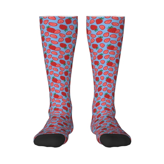 Haiem Strawberries Socks, Funny Novelty Crazy Design Cotton Socks Sports Socks Knee High Socks For Men, Women,1Pairs - Gift For Working Friends