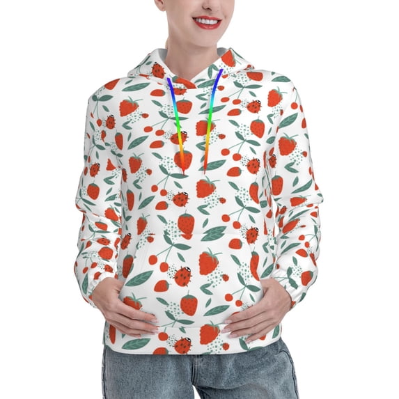 Haiem Strawberries for Men's Fashion Hoodies & Sweatshirts with Kangaroo Pocket,Hooded Sweatshirt with Eye-catching Drawstrings-X-Large