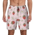 thumbnail image 1 of Haiem Strawberry Floral Mens Swim Trunks with Compression Liner 2 in 1 Swimming Shorts Stretch Swimwear Quick Dry,Board Shorts-3X-Large, 1 of 9