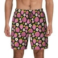 thumbnail image 1 of Haiem Strawberry Mens Swim Trunks with Compression Liner 2 in 1 Swimming Shorts Stretch Swimwear Quick Dry,Board Shorts-Small, 1 of 9