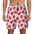 thumbnail image 1 of Haiem Strawberry Mens Swim Trunks with Compression Liner 2 in 1 Swimming Shorts Stretch Swimwear Quick Dry,Board Shorts-X-Large, 1 of 9