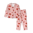 thumbnail image 1 of Haiem Strawberry Pattern Women’s Long-sleeve Sleepwear,Sleepwear Set,2-piece Loungewear Set,Soft PJs Comfy Nightwear with Pockets-, 1 of 7