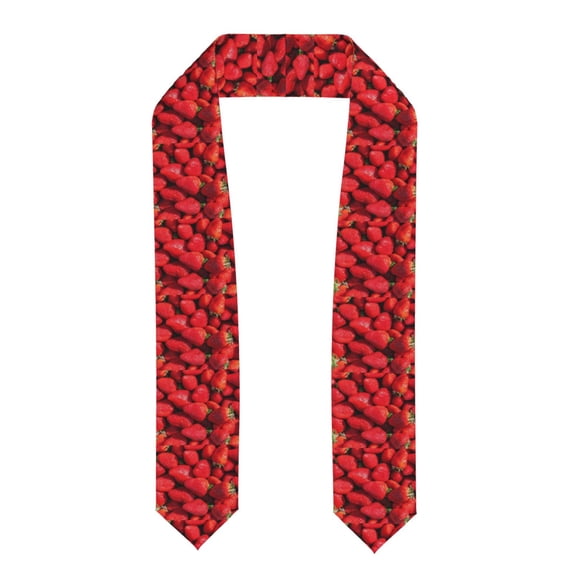 Haiem Strawberry Red Pattern Graduation Stole 2024 | Premium Satin Sash for Graduation Ceremony