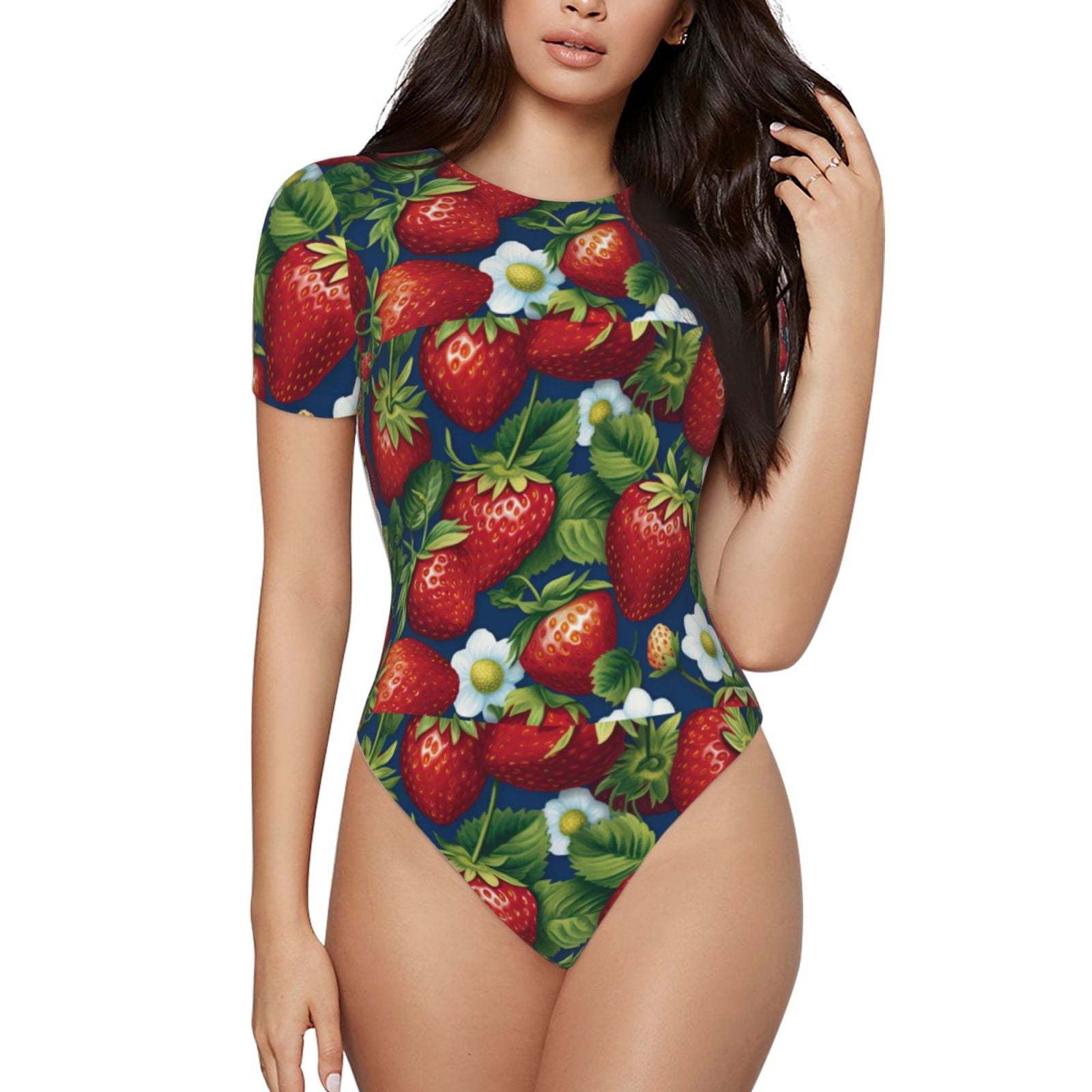 Haiem Sweet Red Cherry Women's Crew Neck Short Sleeve Haiem Sweet Red Cherry Women's Crew Neck Short Sleeve