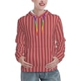 thumbnail image 1 of Haiem Stripes Red White for Women's Fashion Hoodies & Sweatshirts with Kangaroo Pocket,Hooded Sweatshirt with Eye-catching Drawstrings-Medium, 1 of 7