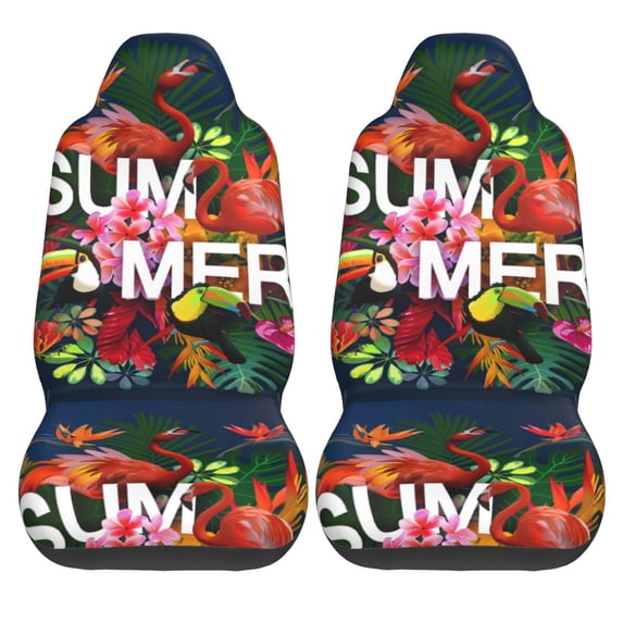 Haiem Summer Birds and Flowers Printed Car Seat Covers Set of 2, Universal Fit Car Seat Covers,Protective Seat Covers,Comfortable Car Seat Covers, Easy Installation Seat Covers, Vehicle Seat Covers