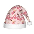 thumbnail image 1 of Haiem Summer Flamingo Pattern Santa Hat Confortable Velvet Christmas Hat for Christmas Party Favors Fit for Adults and Kids, 1 of 6
