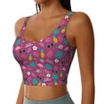 thumbnail image 1 of Haiem Summer Flamingo Pattern Womens Sports Bra - U Neck Padded Low Impact Yoga Bra Workout Crop Top Gym Moisture-Wicking Workout Vest -Medium, 1 of 9
