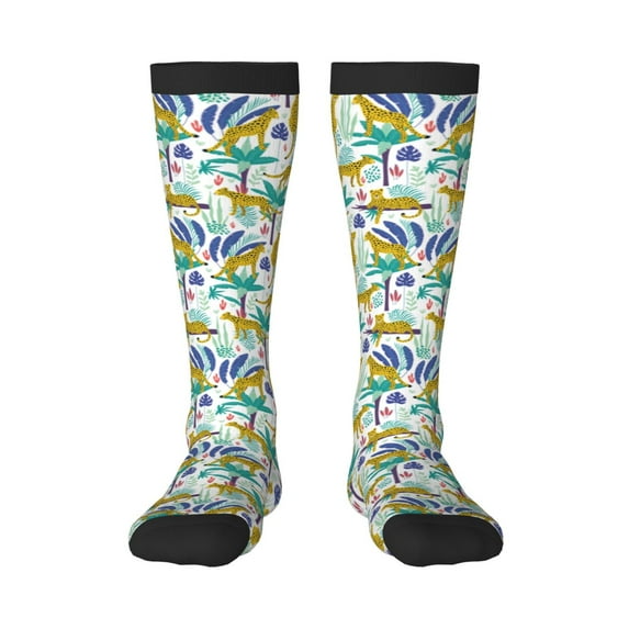 Haiem Summer Leopard Socks, Funny Novelty Crazy Design Cotton Socks Sports Socks Knee High Socks For Men, Women,1Pairs - Gift For Working Friends