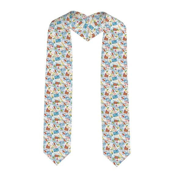 Haiem Summer Stamp Pattern Graduation Stole 2024 | Premium Satin Sash for Graduation Ceremony