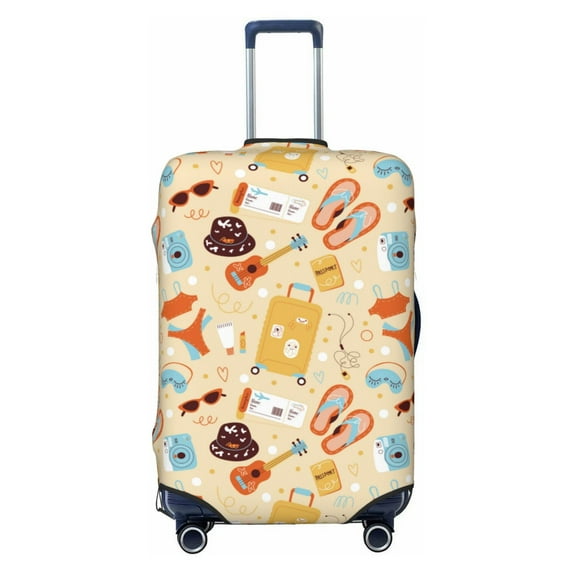 Haiem Summer Travel Luggage Cover Printed Suitcase Covers for Luggage Elastic Washable Suitcase Protector Fits 18-32 Inch Luggage-Small
