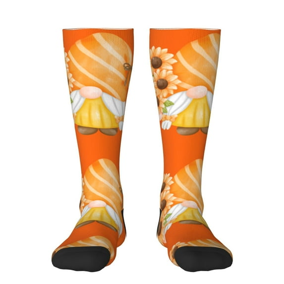 Haiem Sunflower Gnomes 2 Socks, Funny Novelty Crazy Design Cotton Socks Sports Socks Knee High Socks For Men, Women,1Pairs - Gift For Working Friends