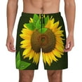 thumbnail image 1 of Haiem Sunflower3 Mens Swim Trunks with Compression Liner 2 in 1 Swimming Shorts Stretch Swimwear Quick Dry,Board Shorts-3X-Large, 1 of 9