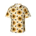thumbnail image 1 of Haiem Sunflowers And Bee Printed Hawaiian Shirt for Men - Men’s Casual Beach Summer Shirts - Stretch Fabric with Modern Fit-Medium, 1 of 9