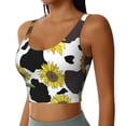 thumbnail image 1 of Haiem Sunflowers Country Pattern Womens Sports Bra - U Neck Padded Low Impact Yoga Bra Workout Crop Top Gym Moisture-Wicking Workout Vest -, 1 of 9