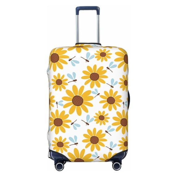 Haiem Sunflowers Luggage Cover Printed Suitcase Covers for Luggage Elastic Washable Suitcase Protector Fits 18-32 Inch Luggage-Large