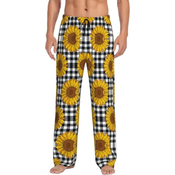 Haiem Sunflowers Men's Pajama Pants Ultra Lightweight Pjs Bottoms Sleepwear Bottom Pants with Pocket Drawstring-XX-Large