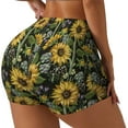 thumbnail image 1 of Haiem Sunflowers No Front Seam Biker Shorts for Women Yoga Workout Gym Bike Shorts with Tummy Control Moisture-Wicking-Medium, 1 of 9