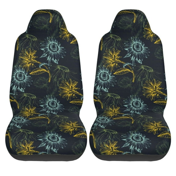 Haiem Sunflowers Printed Car Seat Covers Set of 2, Universal Fit Car Seat Covers,Protective Seat Covers,Comfortable Car Seat Covers, Easy Installation Seat Covers, Vehicle Seat Covers