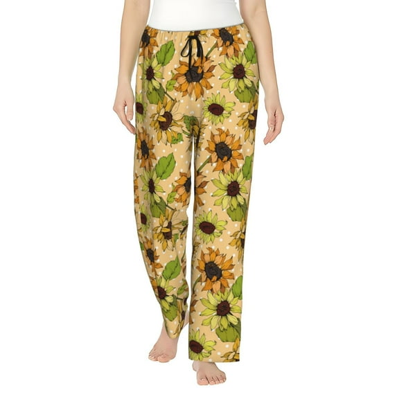 Haiem Sunflowers Women's Pajama Pants Ultra Lightweight Pjs Bottoms Sleepwear Bottom Pants With Pocket Drawstring-Small