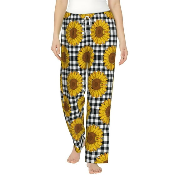 Haiem Sunflowers Women's Pajama Pants Ultra Lightweight Pjs Bottoms Sleepwear Bottom Pants With Pocket Drawstring-X-Large