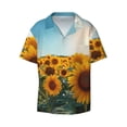 thumbnail image 1 of Haiem Sunlit Sunflower Field Men's Casual Shirts Short Sleeve Button Down Shirts Fashion Textured Summer Beach Shirt-Large, 1 of 7