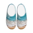 thumbnail image 1 of Haiem Sunny Ocean Waves Print Women's Fuzzy Memory Foam House Slipper Cozy Home Footwear Non-slip Winter Slippers-42/43, 1 of 7