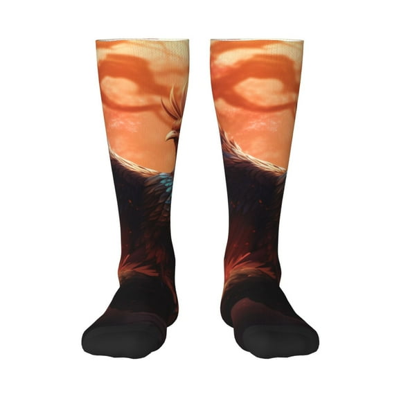 Haiem Sunset Blossoms Phoenix Perch Socks, Funny Novelty Crazy Design Cotton Socks Sports Socks Knee High Socks For Men, Women,1Pairs - Gift For Working Friends
