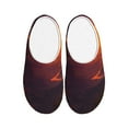 thumbnail image 1 of Haiem Sunset Valley Western Cowboy Print Women's Fuzzy Memory Foam House Slipper Cozy Home Footwear Non-slip Winter Slippers-44/45, 1 of 7