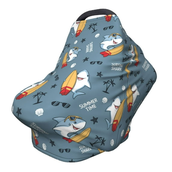 Haiem Surf Shark Baby Nursing Cover & Nursing Poncho - Multi Use Cover for Baby Car Seat Canopy, Stroller Cover, 360°Full Privacy Breastfeeding Coverage
