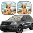 thumbnail image 1 of Haiem Surfing Cat Sun Car Windshield Sun Shade (2 Pieces) Foldable Windshield Sun Shade Car Accessories for Truck SUV Pickup-Medium, 1 of 1