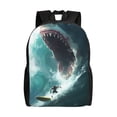 thumbnail image 1 of Haiem Surfing Shark Backpack - Stylish and Durable 15-inch Laptop Backpack with Waterproof Oxford Fabric, 1 of 8