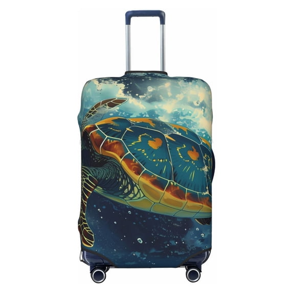 Haiem Surfing Turtle Luggage Cover Printed Suitcase Covers for Luggage Elastic Washable Suitcase Protector Fits 18-32 Inch Luggage-Small