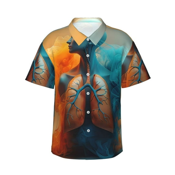 Haiem Surreal Body Art Printed Hawaiian Shirt for Men - Men’s Casual Beach Summer Shirts - Stretch Fabric with Modern Fit-XX-Large