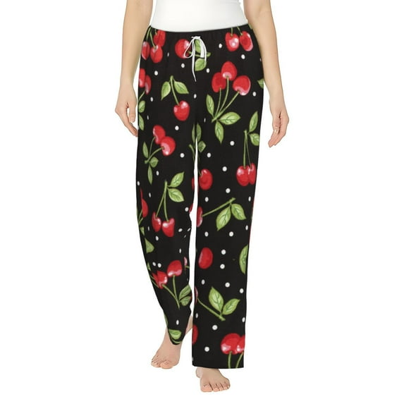 Haiem Sweet Red Cherry Women's Pajama Pants Ultra Lightweight Pjs Bottoms Sleepwear Bottom Pants With Pocket Drawstring-XX-Large