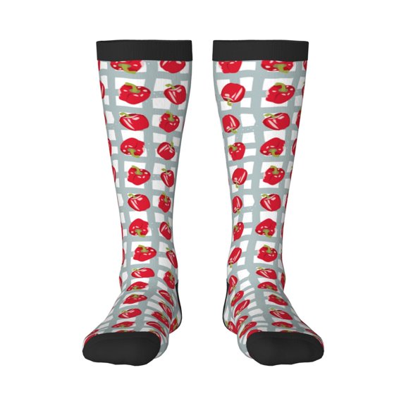 Haiem Sweet Red Fruit Socks, Funny Novelty Crazy Design Cotton Socks Sports Socks Knee High Socks For Men, Women,1Pairs - Gift For Working Friends