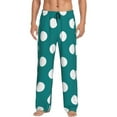 thumbnail image 1 of Haiem Teal And White Polka Dot Men's Pajama Pants Ultra Lightweight Pjs Bottoms Sleepwear Bottom Pants With Pocket Drawstring-Medium, 1 of 7