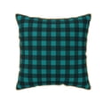 thumbnail image 1 of Haiem Teal On Black Plaid Print Velvet Soft Solid Decorative Square Throw Pillow Covers Set with Elegant Piping Christmas Cushion Case for Sofa Bedroom Car-16"x16", 1 of 8