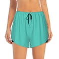thumbnail image 1 of Haiem Teal Turquoise Women's 2 in 1 Running Shorts - Lightweight Athletic Workout Gym Yoga Breathable Sports Shorts Liner with Phone Pockets-Small, 1 of 9