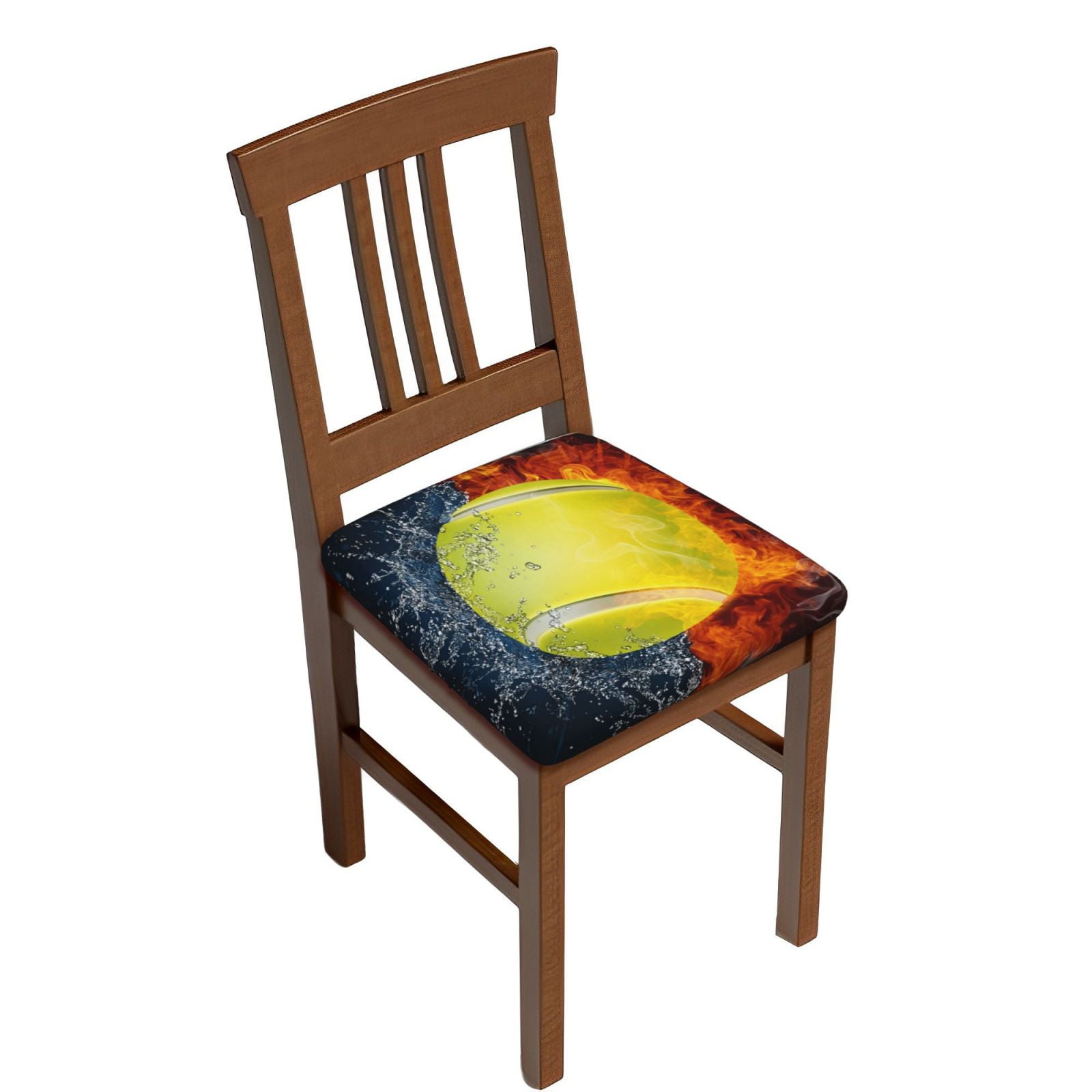 Haiem Tennis Ball In Fire And Water Printed Square Couch Cushion Covers, Floral Sofa Cushion