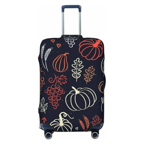 Haiem Thanksgiving Seamless Pattern Luggage Cover,Durable, Washable Suitcase Protector With Anti-Scratch Technology - Keep Your Luggage Looking New Small