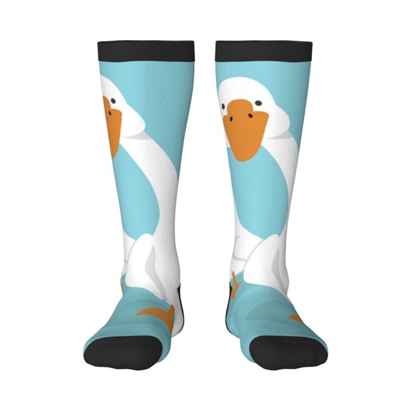 Haiem Three White Geese Socks, Funny Novelty Crazy Design Cotton Socks Sports Socks Knee High Socks For Men, Women,1Pairs - Gift For Working Friends