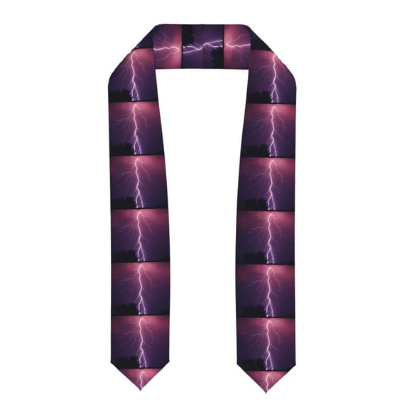 Haiem Thunderstorm Violet Purple Pattern Graduation Stole 2024 | Premium Satin Sash for Graduation Ceremony